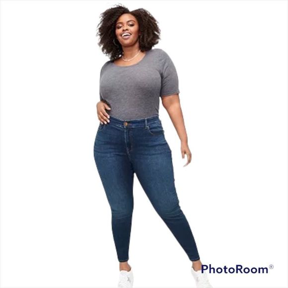 NWOT Lane Bryant Plus Size Deluxe Fit Low Rise Skinny Jeans 22 - Picture 1 of 3